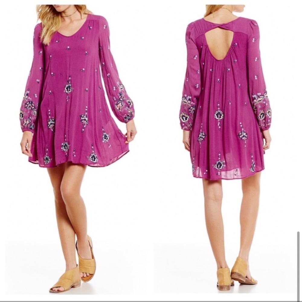 Free People Oxford Embroidered Swing Dress